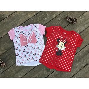 🎀👕 2 Disney Jr. Minnie Mouse T-Shirts – Size 4T – Preowned (Soiled) 🎀👕